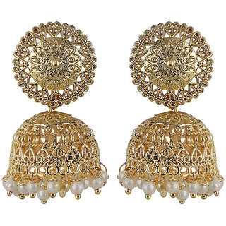 Filigreee Jhumki Filigree Top Earrings Golden Alloy Copper Material Drop Hook Earrings for Women's Fashion Jewelry Filigreee Jhumki Filigree Top Earrings Golden Alloy Copper Material Drop Hook Earrings for Women's Fashion Jewelry