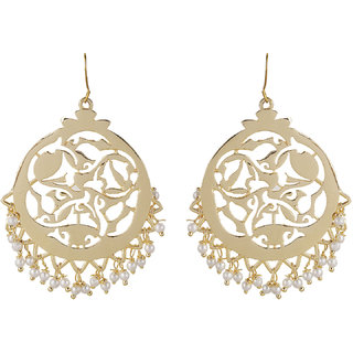 Buy Gold Filigree Classic Laser Cut Danglers Online  W for Woman