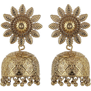                       Mughali Tarashi Jhumki Ravson Top Golden Alloy Brass  Copper Fashion Jewelry Earrings Top  Best                                              