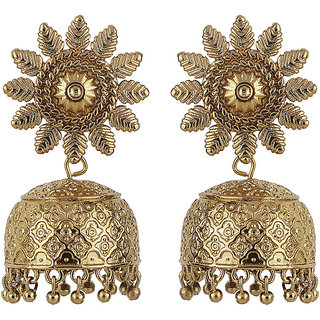                       Mughali Tarashi Jhumki Ravson Top Golden Alloy Brass  Copper Fashion Jewelry Earrings Top  Best                                              