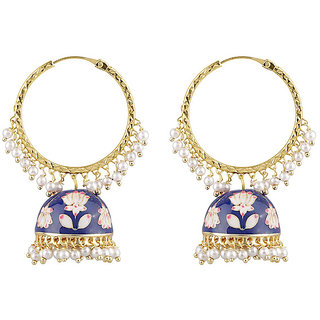                       Lotus Jhumki Plain Bali Brass Material Earrings for Women's Fashion Jewellery for Girls  Women's Brass Jhumki Earring                                              