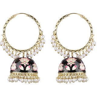                       Lotus Jhumki Plain Bali Brass Material Earrings for Women's Fashion Jewellery for Girls & Women's Brass Jhumki Earring                                              