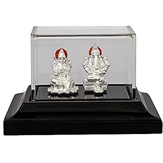 JAIPUR GEMSTONE-20 gm Silver Lakshmi and Ganesh Murti White Plated JAIPUR GEMSTONE-20 gm Silver Lakshmi and Ganesh Murti White Plated