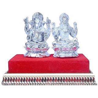 JAIPUR GEMSTONE-20 gm Pure Silver Lakshmi Ganesh Idol (Murti) for Home Decor | Diwali Gift JAIPUR GEMSTONE-20 gm Pure Silver Lakshmi Ganesh Idol (Murti) for Home Decor | Diwali Gift