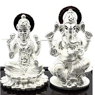 JAIPUR GEMSTONE-20 gm Laxmi Ganesh Pure Silver Metal Murti For Diwali Gift JAIPUR GEMSTONE-20 gm Laxmi Ganesh Pure Silver Metal Murti For Diwali Gift