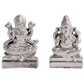                      JAIPUR GEMSTONE-20 gm Lakshmi Ganesh for Diwali Puja - Laxmi Ganesha Murti Pure Silver                                              