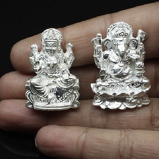                      JAIPUR GEMSTONE-20 gm Silver Lakshmi Ganesha Pooja Items for Home, Silver Gift Item                                              