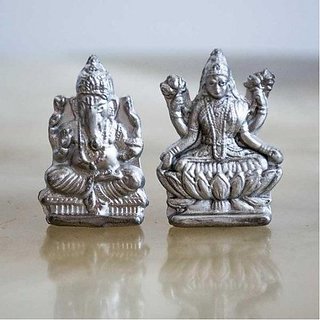 JAIPUR GEMSTONE-20 gm Lakshmi-Ganesh Idol | Pure Silver Laxmi Ganesh Murti for Diwali Gift, Office Mandir Decorative JAIPUR GEMSTONE-20 gm Lakshmi-Ganesh Idol | Pure Silver Laxmi Ganesh Murti for Diwali Gift, Office Mandir Decorative