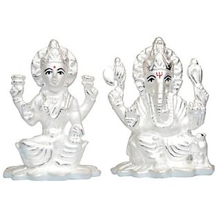                       JAIPUR GEMSTONE-Silver 20 gm Laxmi Ganesh Ji IDOL For Pujan /Pooja and Gift                                              