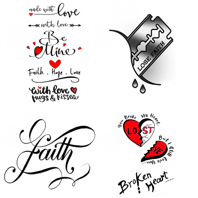 Buy Voorkoms Faith Hope Love Tattoo Loose Faith Blade Cut Blood  DroopHeart in love 3D Faith Tattoo  Broken Heart Love T Online  Get  29 Off