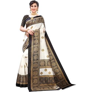                       SVB  Saree  Black Colour Geometric Printed Saree                                              