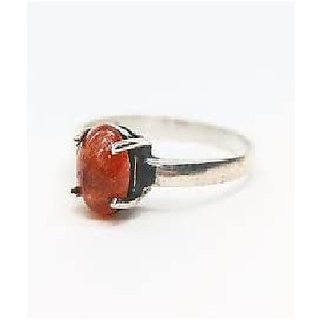                       JAIPUR GEMSTONE-Certified Natural 5.50 Ratti Sunstone Sunsitara Sterling Silver Panchdhatu Ring for Men and Women                                              