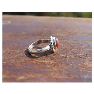                       JAIPUR GEMSTONE-6.5 Ratti Natural Brown Sunstone Gemstone Sterling Silver Ring Jewelry for Unisex                                              