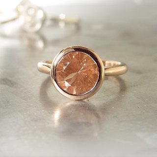                       JAIPUR GEMSTONE-6.5 Ratti Brown Sunstone Statement Look Gold Plated Wedding/Engagement Ring for Unisex                                              