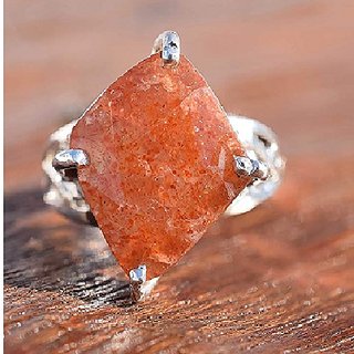                       JAIPUR GEMSTONE-Certified Natural 7.50 Carat Sunstone Sterling Silver Panchdhatu Ring for Men and Women                                              