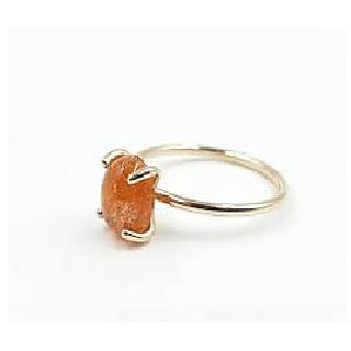                       CEYLONMINE-5.5 Carat Brown Sunstone Sunsitara Gold Plated Ring for Unisex                                              
