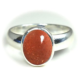                       CEYLONMINE-5.5 Carat Natural Brown Sunstone Gemstone Sterling Silver Ring Jewelry for Unisex                                              