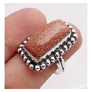                       CEYLONMINE-5.50 Carat Natural Brown Sunstone Gemstone Pure Silver Plated Ring/Marriage Ring for Unisex                                              