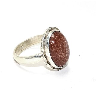                       CEYLONMINE-6.25 Carat Sunstone Sunsitara Gemstone Pure Silver Panchdhatu Adjustable Ring for Men and Women                                              