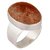 CEYLONMINE-7.25 Carat Natural Brown Sunstone Gemstone Silver Plated Adjustable Ring for Unisex