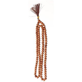                       Jaipur Gemstone-Natural Sunstone Mala/Necklace 108 Beads Jap Mala as Gift, Fashion Jewellery                                              