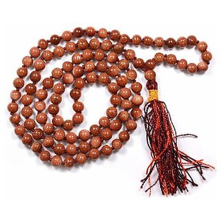                       Jaipur Gemstone-Natural Sun Stone Brown Beads Natural Sunstone Mala for Unisex                                              