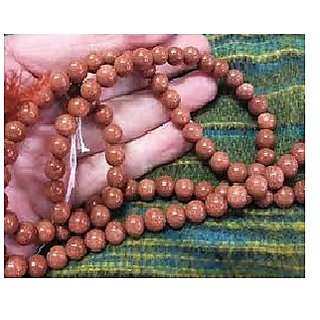                       Jaipur Gemstone- Natural Sunstone 108+1 Beads Gemstone Mala/Necklace                                              
