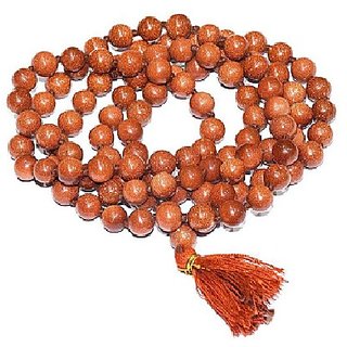                       Jaipur Gemstone-Mala Sunstone 108 Beads Natural Sunstone Rosary for Unisex                                              