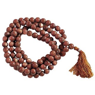                       Jaipur Gemstone-Natural Sun Stone Brown Beads Natural Sunstone Mala                                              