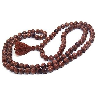                       Jaipur Gemstone-Sunstone Mala 108 Beads Lab Certified Brown Mala for Unisex                                              
