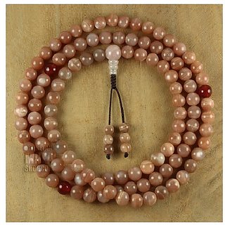                       Jaipur Gemstone-108+1 Beads Sun Stone Mala / Necklace for Unisex                                              