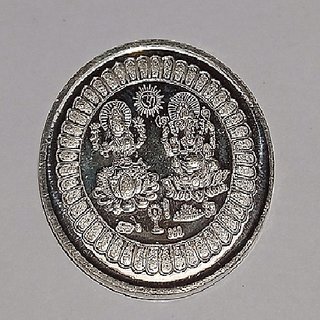 CEYLONMINE-Silver Laxmi Ganesh Coin For Diwali Puja and Gift 10 Grams CEYLONMINE-Silver Laxmi Ganesh Coin For Diwali Puja and Gift 10 Grams