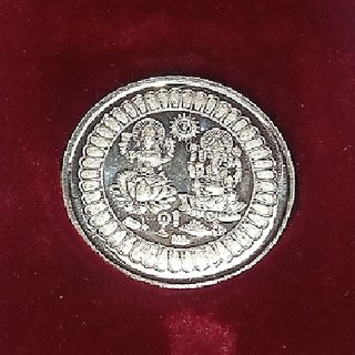                       CEYLONMINE-10 Grams Laxmi Ganesh Silver Coin                                              