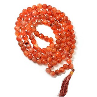                       CEYLONMINE- Sunsitara Mala 108+1 Beads Energized Pure Certified Natural Sunstone Mala                                              