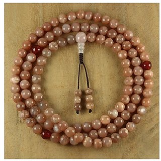CEYLONMINE-108+1 Beads Sun Stone Mala / Necklace for Unisex CEYLONMINE-108+1 Beads Sun Stone Mala / Necklace for Unisex