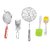 Stainless Steel Soup Juice  Stainless Steel Deep Fry Oil Strainer  Silicone Spatula Brush Set  Cheese Grater