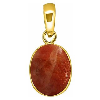 JAIPUR GEMSTONE-5.50 Carat Natural Brown Sunstone Gemstone Gold Plated Pendant for Unisex JAIPUR GEMSTONE-5.50 Carat Natural Brown Sunstone Gemstone Gold Plated Pendant for Unisex