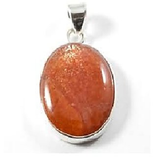                       JAIPUR GEMSTONE-7.50 Sunstone Pure Sterling Silver Natural and Original Stone Pendant for Unisex                                              