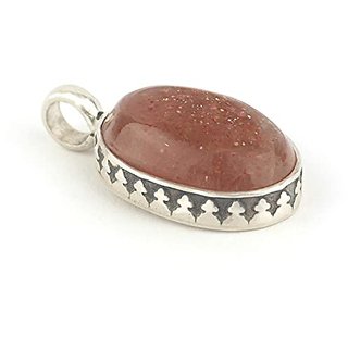 CEYLONMINE-6.5 Carat Brown Sunstone Sunsitara Silver Plated Pendant for Unisex CEYLONMINE-6.5 Carat Brown Sunstone Sunsitara Silver Plated Pendant for Unisex