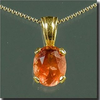                       CEYLONMINE-7.00 Carat Natural Brown Sunstone Gemstone Gold Plated Pendant for Unisex                                              
