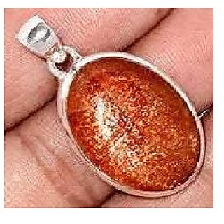 CEYLONMINE-6.25 Carat Sunstone Sunsitara Gemstone Silver Plated Panchdhatu Pendant for Men and Women CEYLONMINE-6.25 Carat Sunstone Sunsitara Gemstone Silver Plated Panchdhatu Pendant for Men and Women