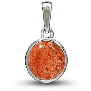                       CEYLONMINE-7.50 Ratti Natural Brown Sunstone Gemstone Silver Pendant for Unisex                                              