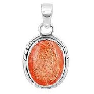 CEYLONMINE-7.25 Carat Sunstone Sunsitara Gemstone Silver Plated Panchdhatu Pendant for Unisex CEYLONMINE-7.25 Carat Sunstone Sunsitara Gemstone Silver Plated Panchdhatu Pendant for Unisex