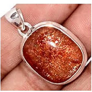 CEYLONMINE-6.50 Carat Natural Brown Sunstone Gemstone Sterling Silver Pendant for Men and Women CEYLONMINE-6.50 Carat Natural Brown Sunstone Gemstone Sterling Silver Pendant for Men and Women