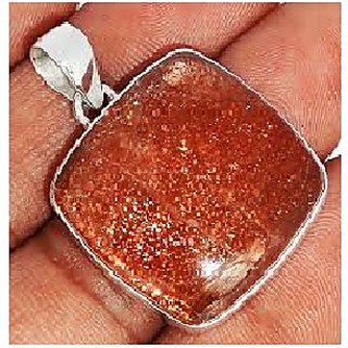 CEYLONMINE-Certified Natural 7.5 Carat Sunstone Sterling Silver Panchdhatu Pendant for Men and Women CEYLONMINE-Certified Natural 7.5 Carat Sunstone Sterling Silver Panchdhatu Pendant for Men and Women