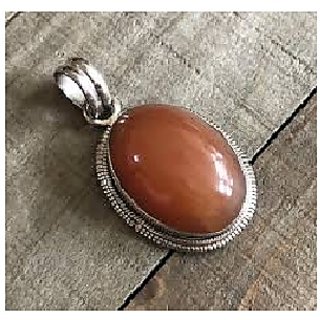                       CEYLONMINE-7.25 Ratti Sunstone Sunsitara Certified Natural Silver Plated Pendant for Unisex                                              