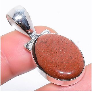                       CEYLONMINE-7.5 Carat Brown Sunstone Sunsitara Silver Plated Pendant for Unisex                                              
