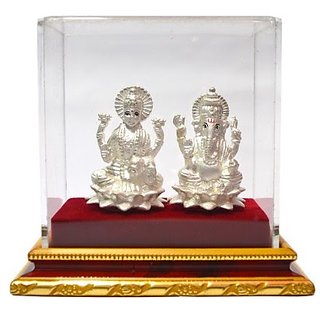                       CEYLONMINE-20 Grams Laxmi Ganesh PURE Silver Murti for Gift and Puja                                              