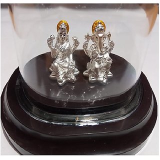                       CEYLONMINE-10 Grams Silver Laxmi Ganesh Murti for Diwali Pooja and Gift                                              