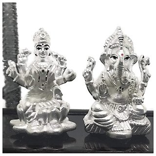 CEYLONMINE-20 gm Silver Lakshmi Ganesha Pooja Idols for Home, Silver Gift Item CEYLONMINE-20 gm Silver Lakshmi Ganesha Pooja Idols for Home, Silver Gift Item